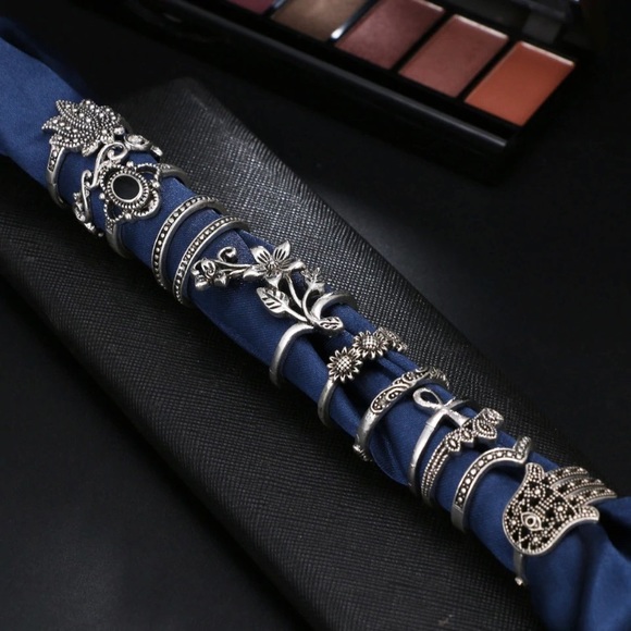 HAMSA ♡ Bohemian Midi Rings GIFT SET - Picture 2 of 6